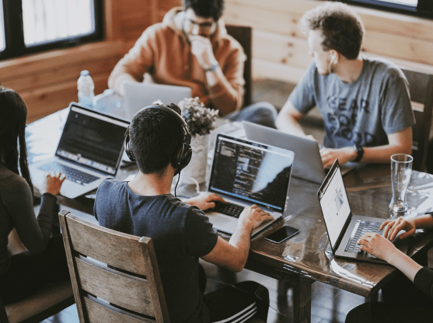 People working on computers